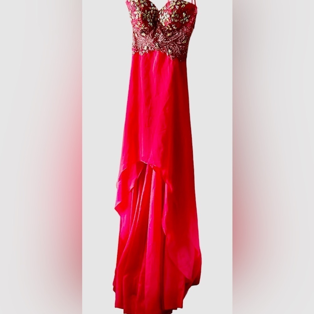 Nina Canacci Dress Home Coming Formal Strapless Sequin and Split Fuchsia Size 2 - Picture 12 of 14